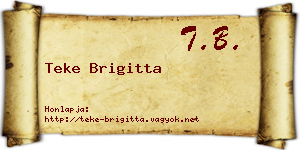 Teke Brigitta névjegykártya